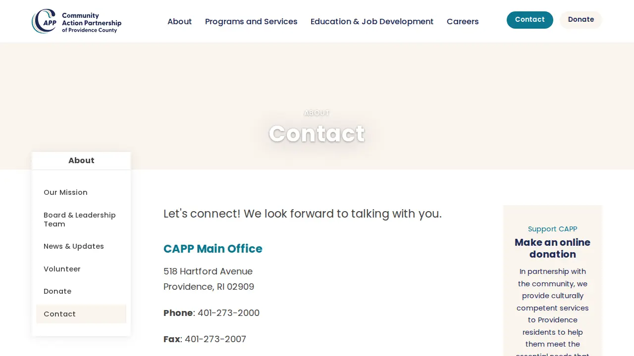 Community Action Partnership of Providence page