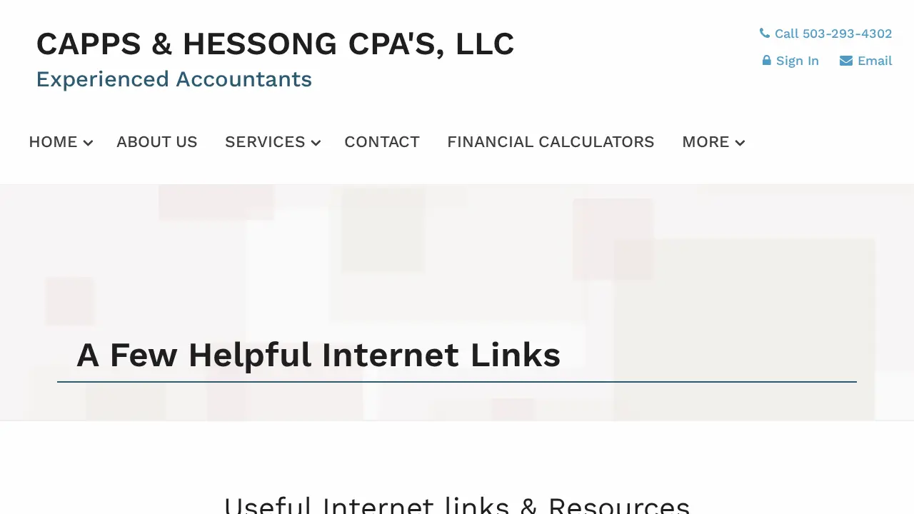 Capps & Hessong CPAs LLC page