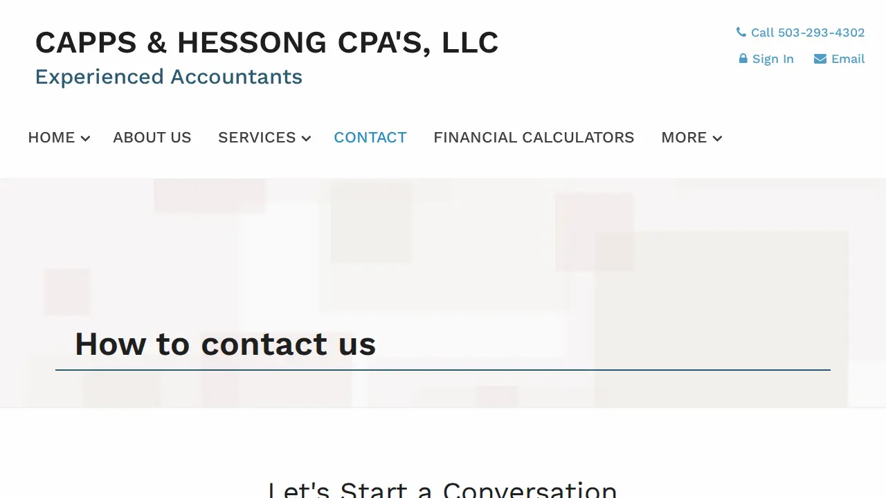 Capps & Hessong CPAs LLC page