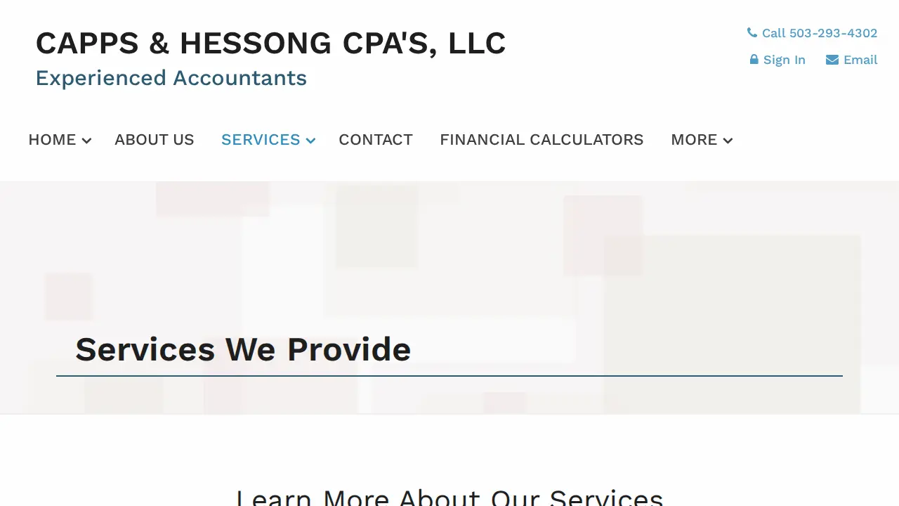 Capps & Hessong CPAs LLC page