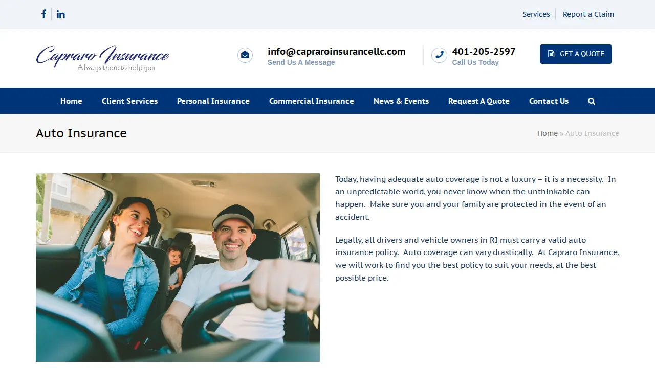 Capraro & Furtado Insurance page
