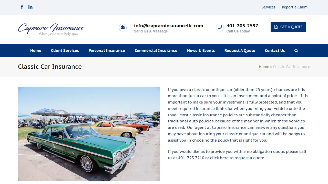 Capraro & Furtado Insurance page