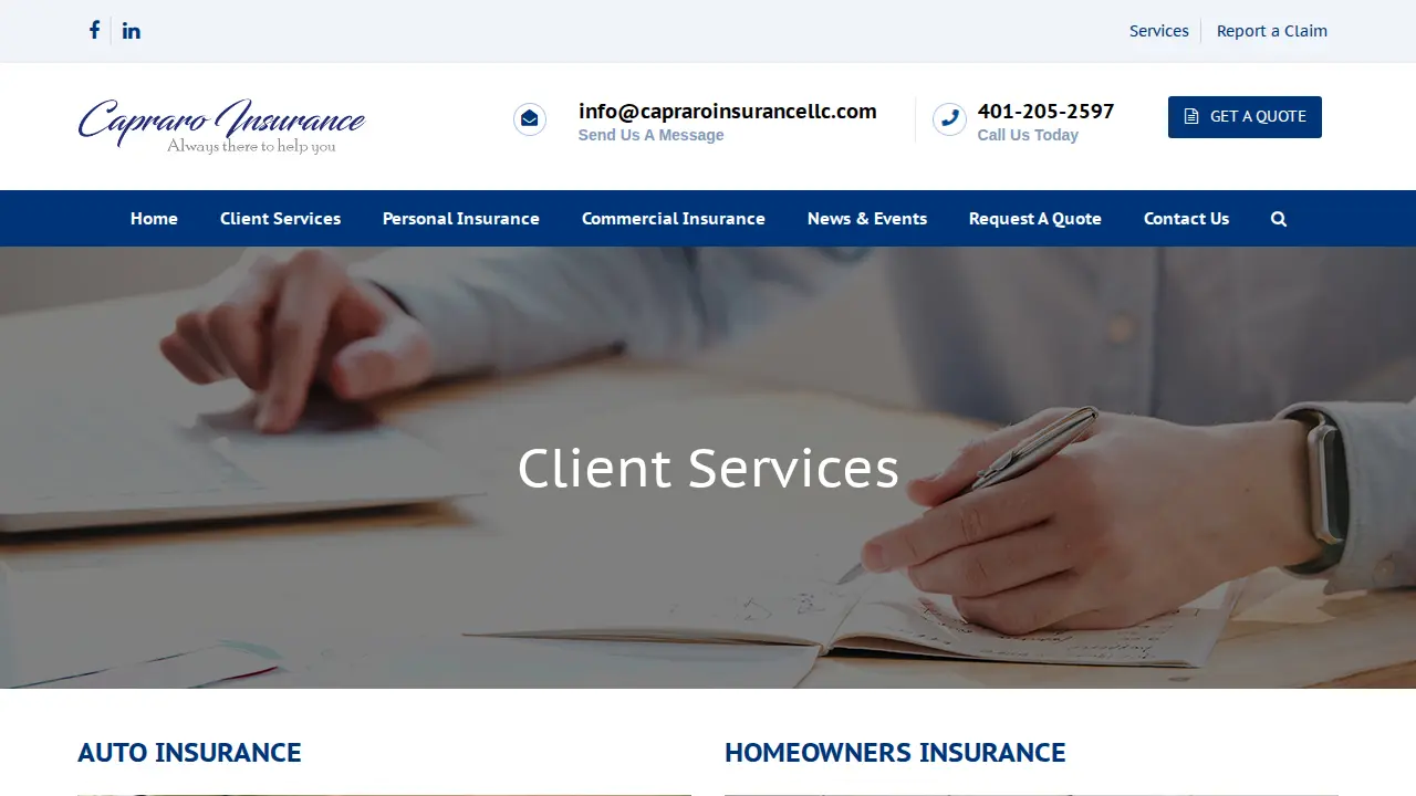 Capraro & Furtado Insurance page