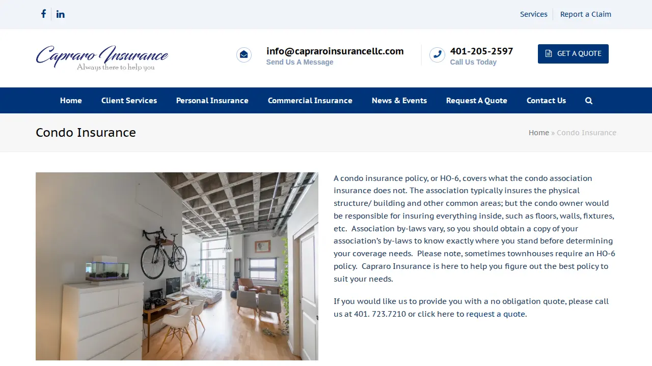 Capraro & Furtado Insurance page