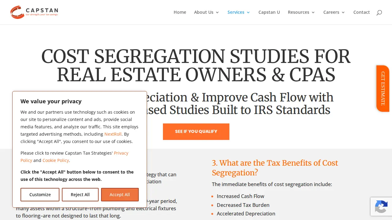 Capstan Tax Strategies page