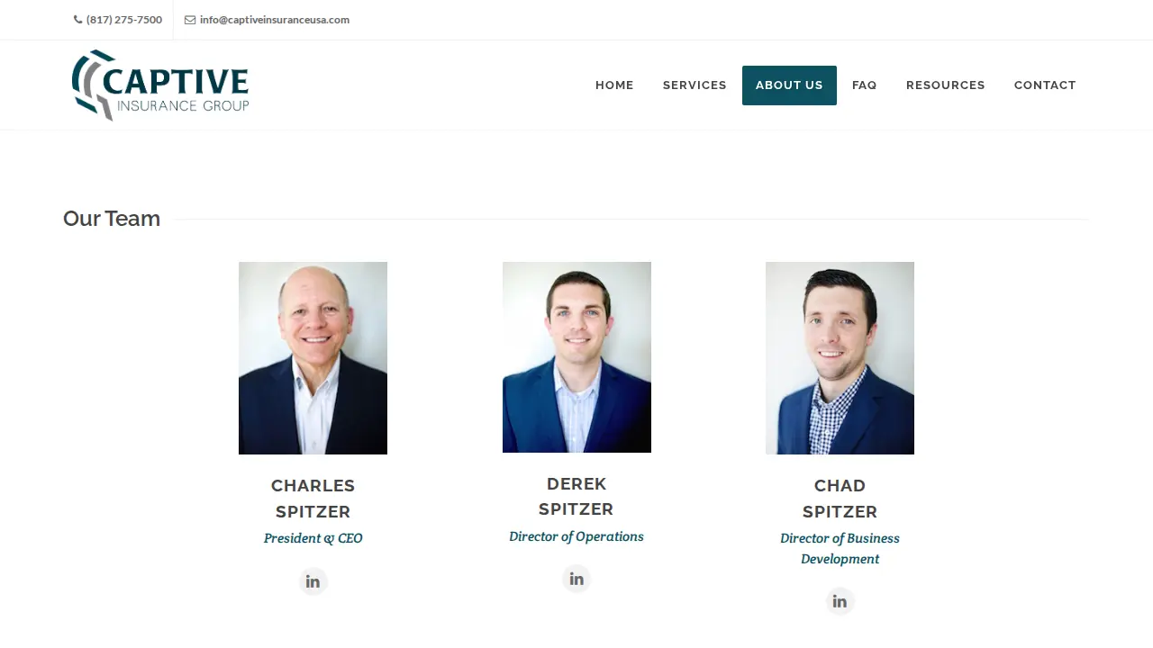 Captive Insurance Group page