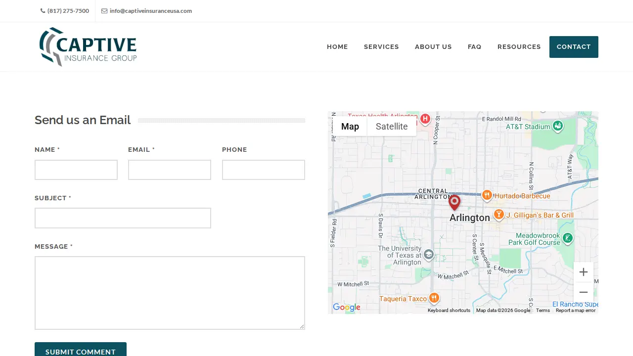 Captive Insurance Group page