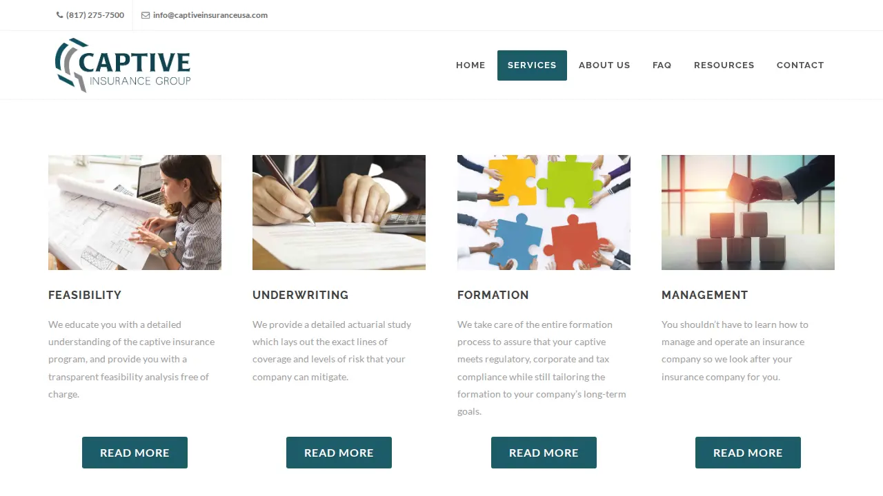 Captive Insurance Group page