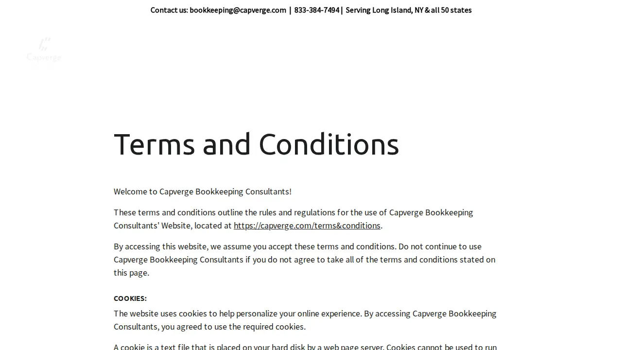 Capverge Bookkeeping Consultants page