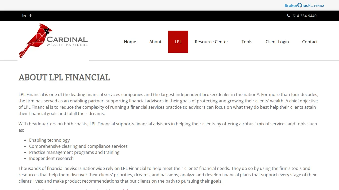 Cardinal Wealth Partners page