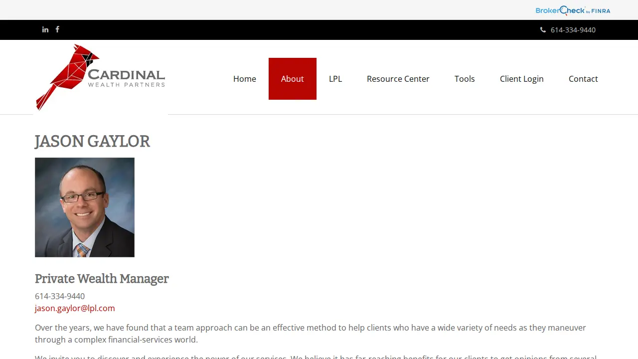 Cardinal Wealth Partners page