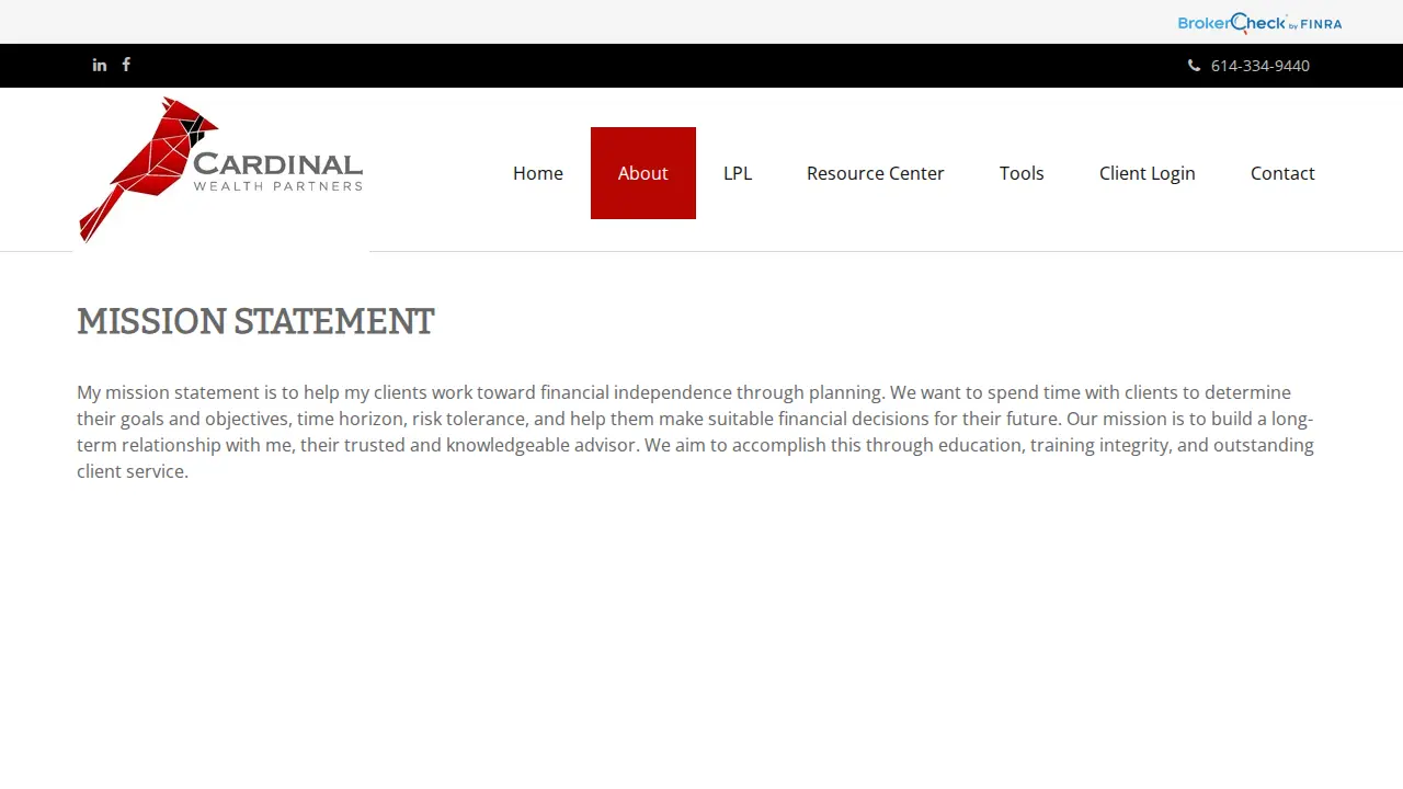 Cardinal Wealth Partners page