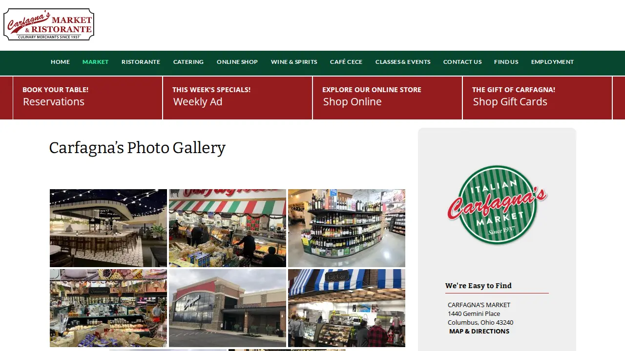 Carfagna's Market & Ristorante page