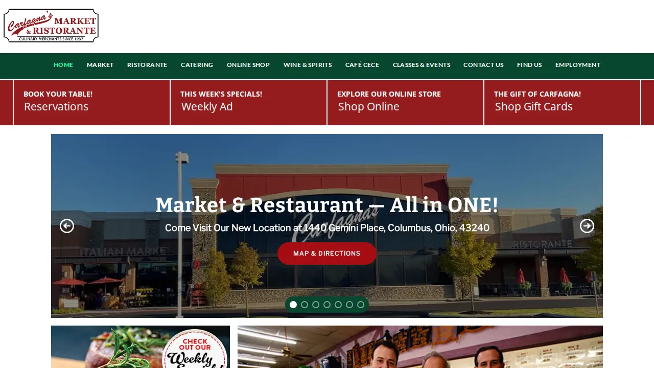 Carfagna's Market & Ristorante website