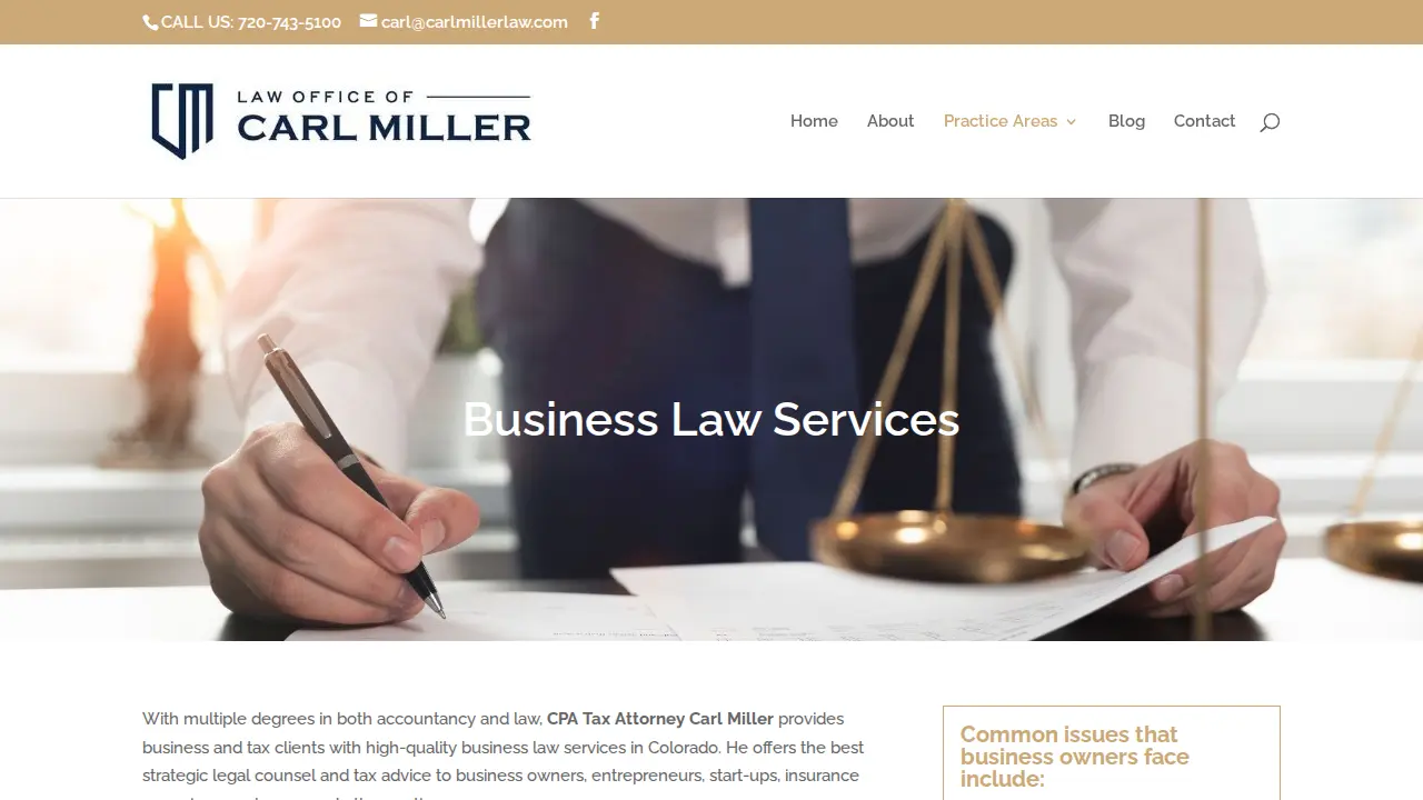 Carl Miller Law page