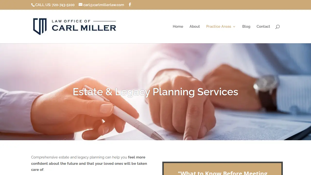 Carl Miller Law page
