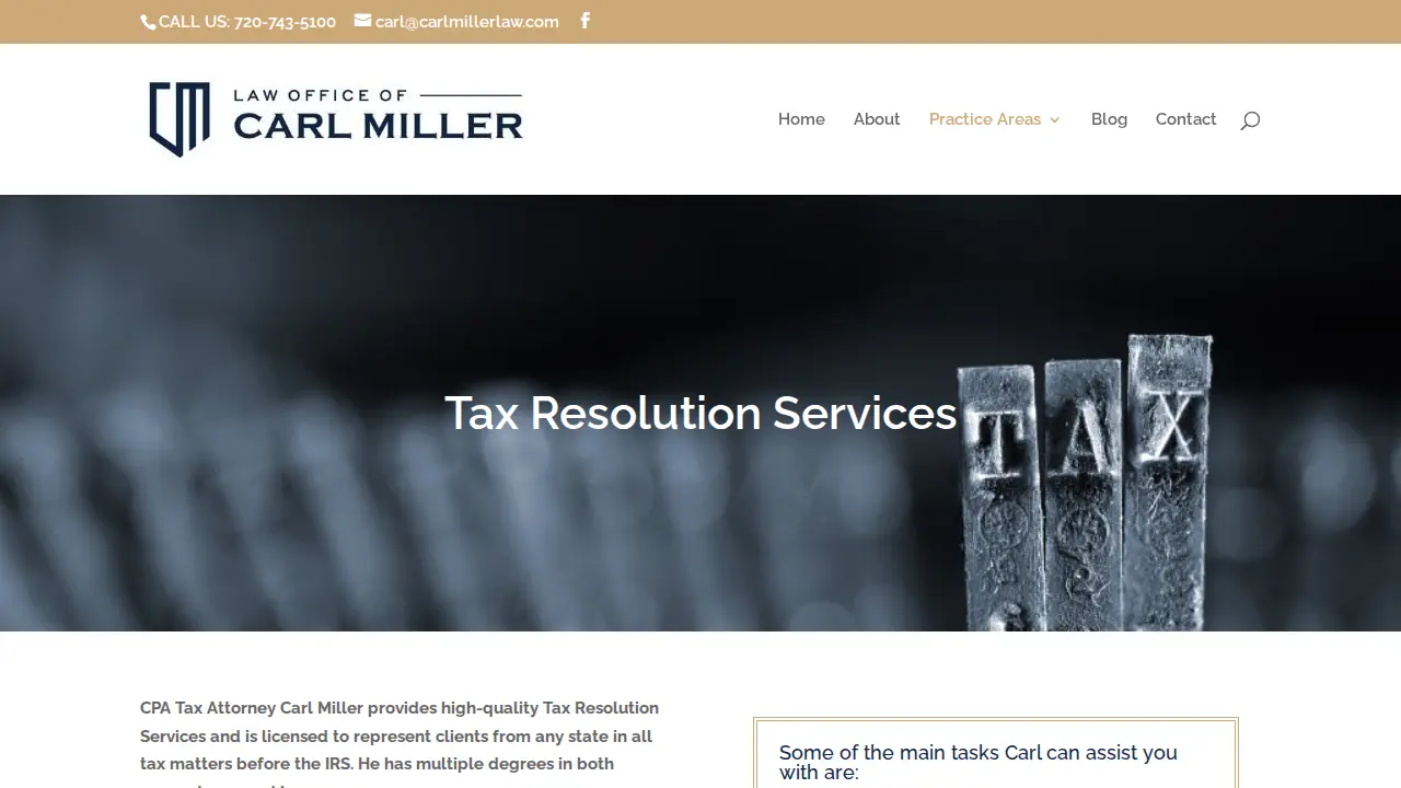 Carl Miller Law page