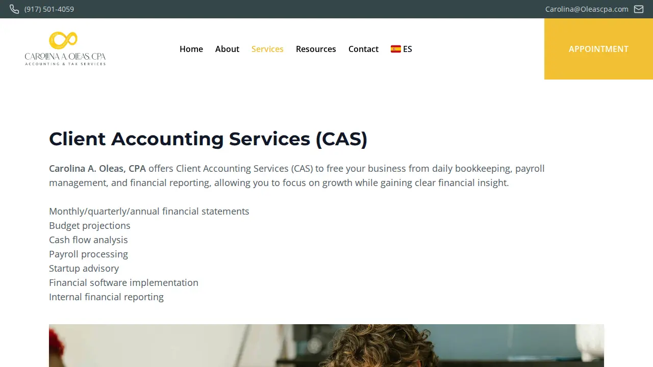 Carolina A Oleas CPA page