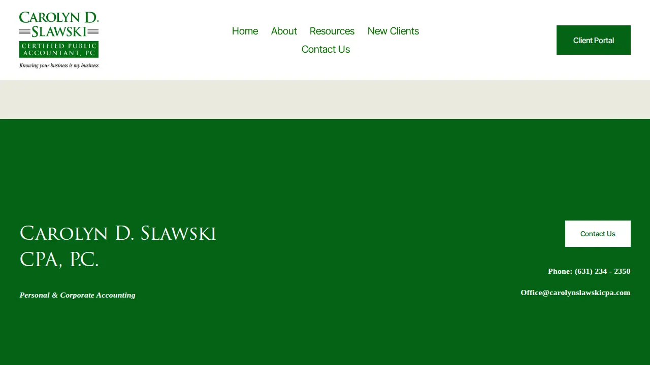 Slawski Carolyn D CPA page