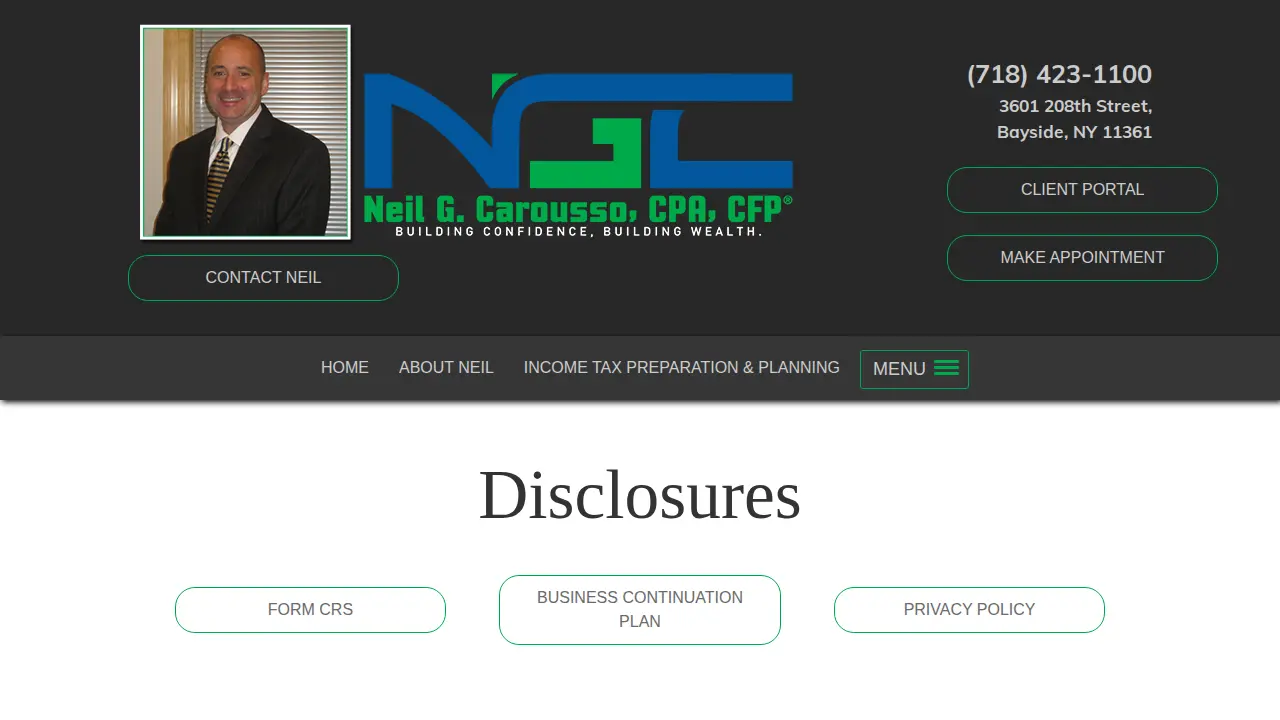 Neil G Carousso, CPA, CFP page