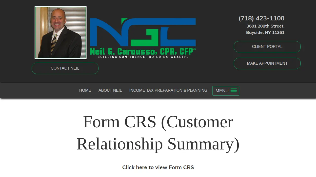 Neil G Carousso, CPA, CFP page