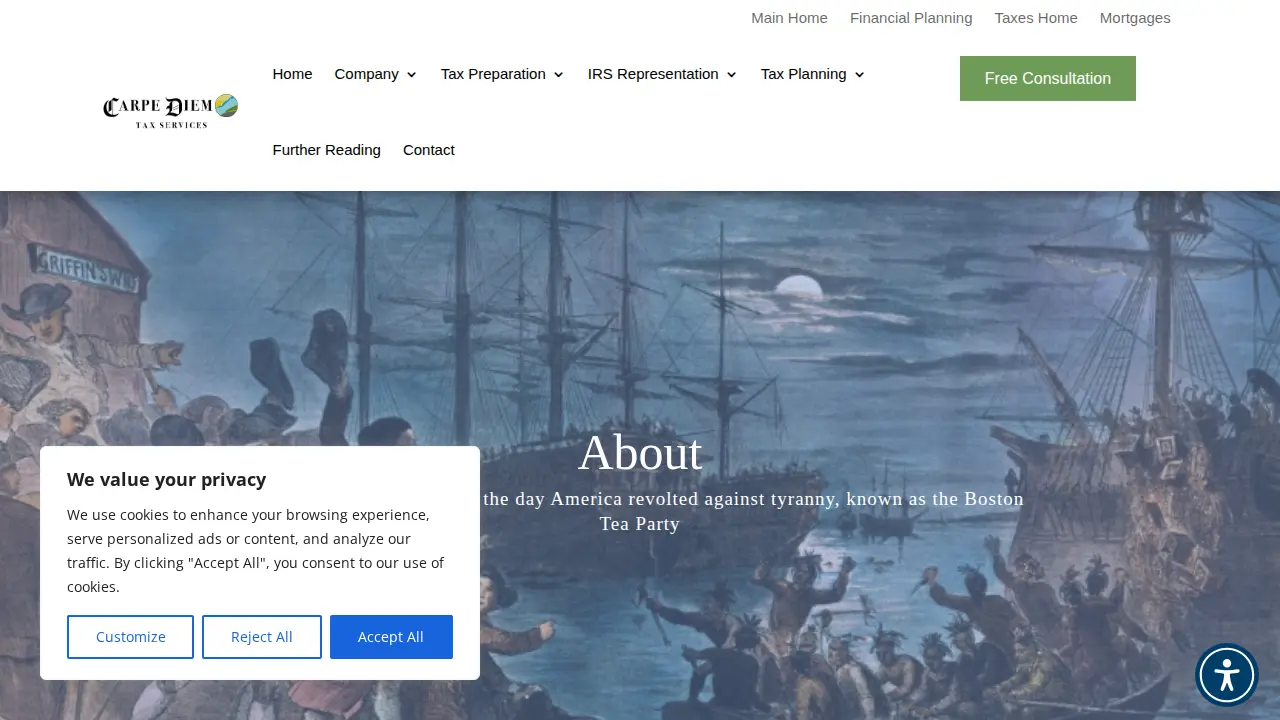 Carpe Diem Financial Services page
