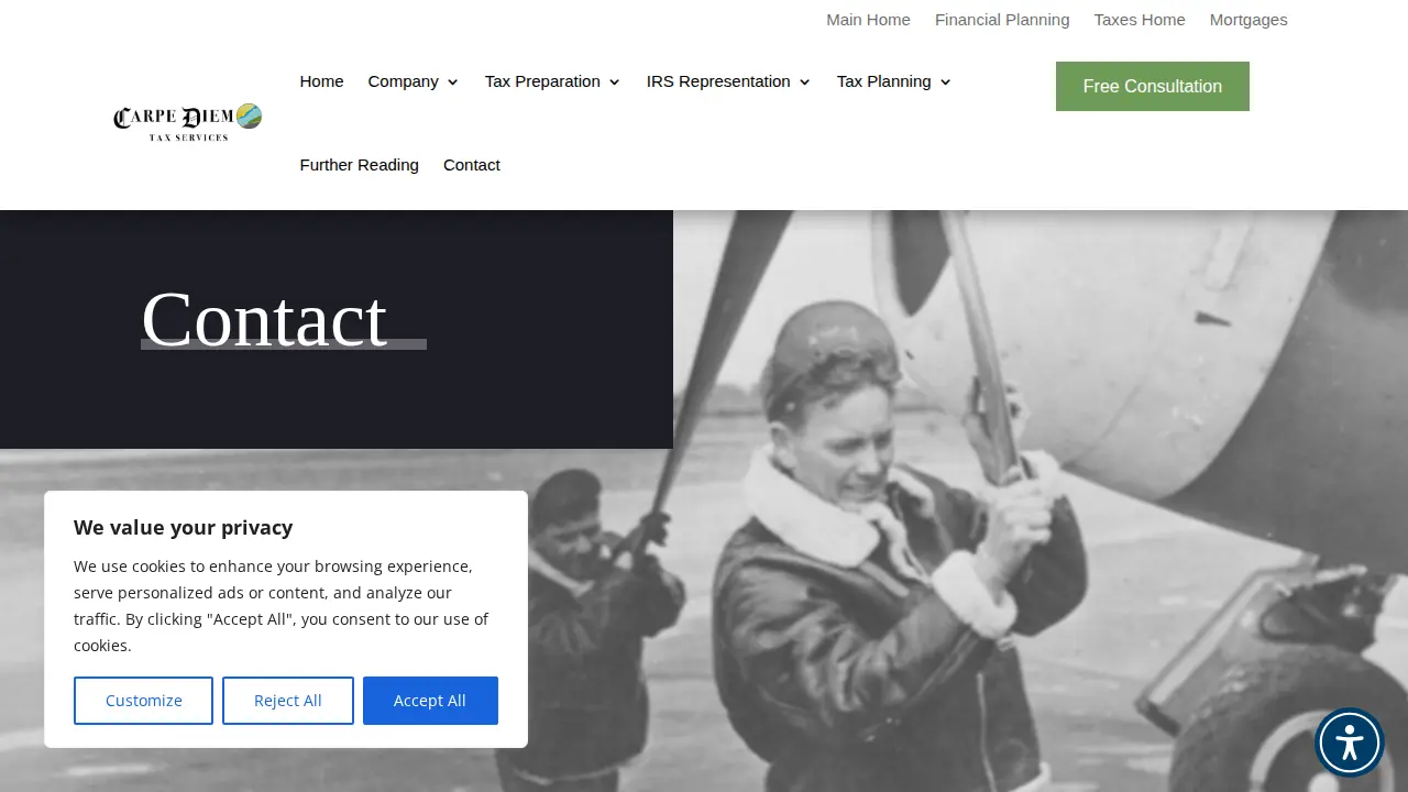 Carpe Diem Financial Services page