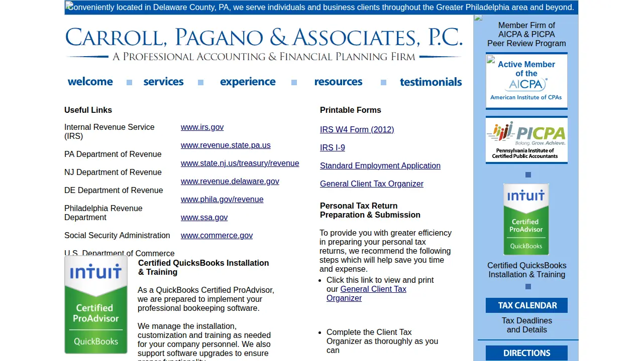 Carroll Pagano & Associates page