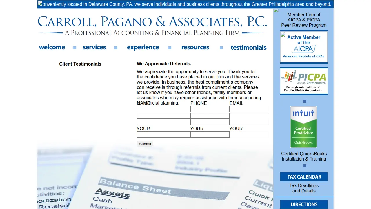 Carroll Pagano & Associates page