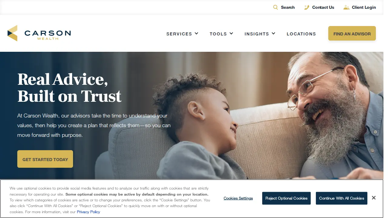 Carson Wealth page