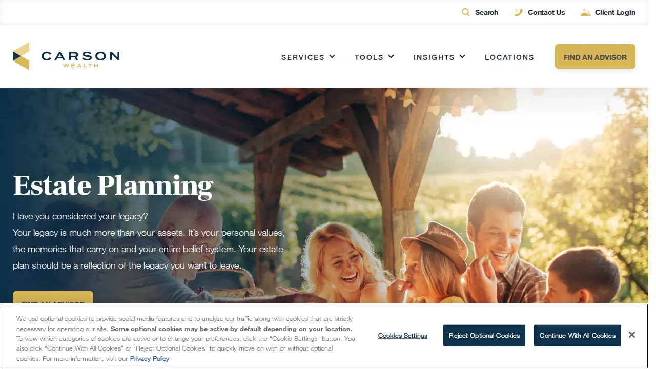 Carson Wealth page