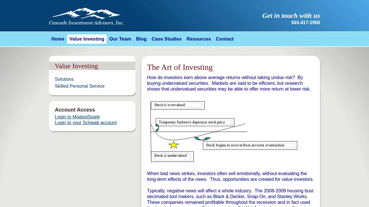Cascade Investment Advisors page