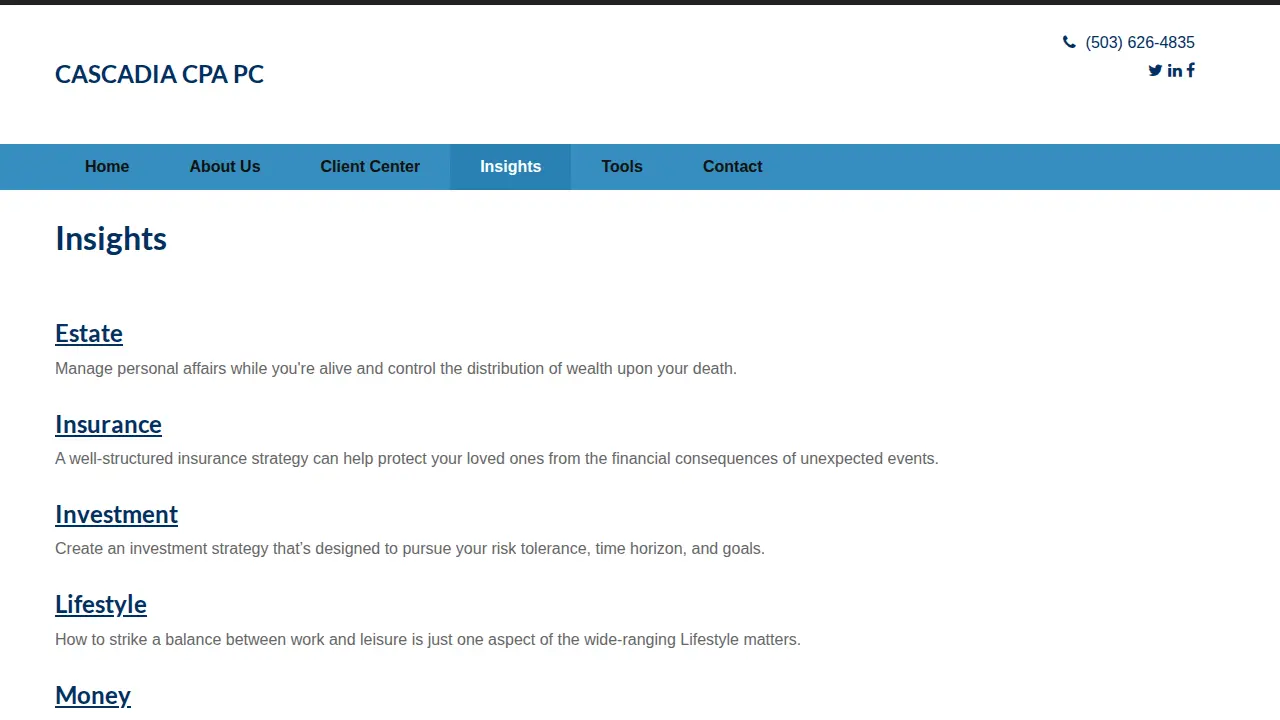 CASCADIA CPA PC page
