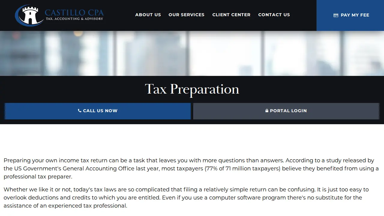 Castillo CPA PC page