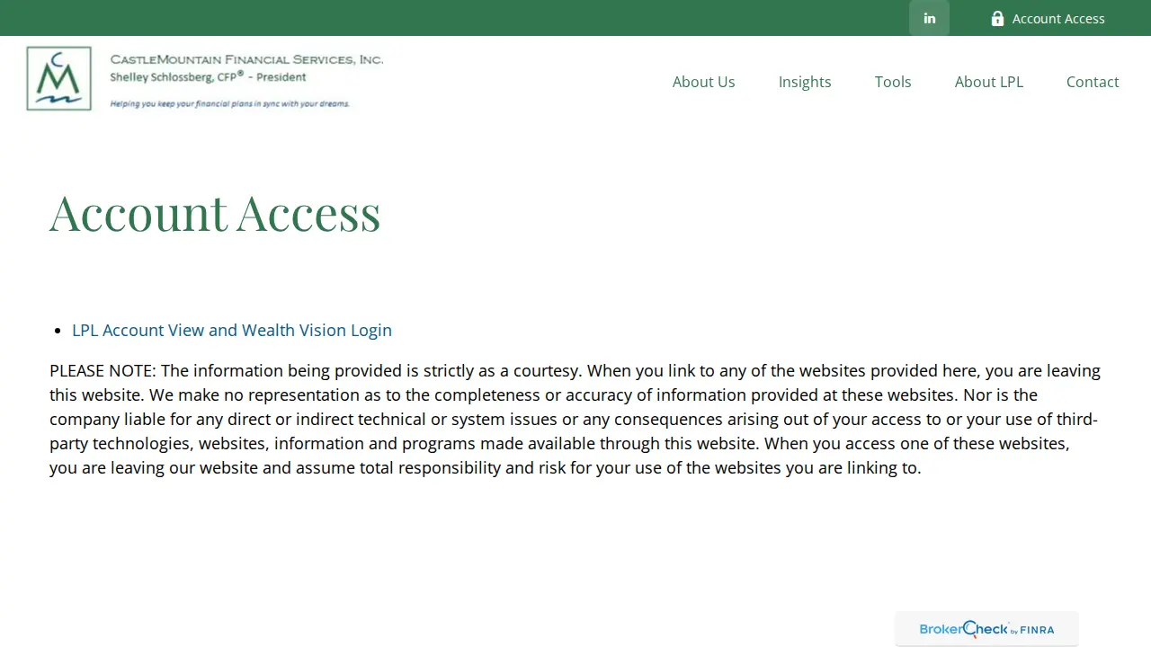 CastleMountain Financial Services, Inc. page