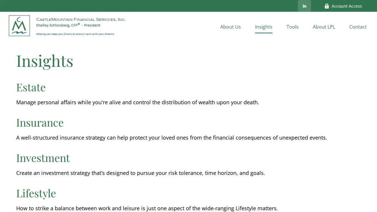 CastleMountain Financial Services, Inc. page