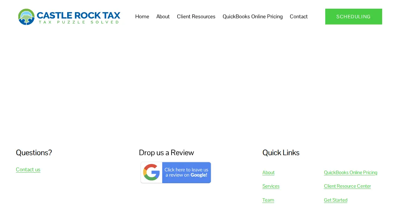 Castle Rock Tax page