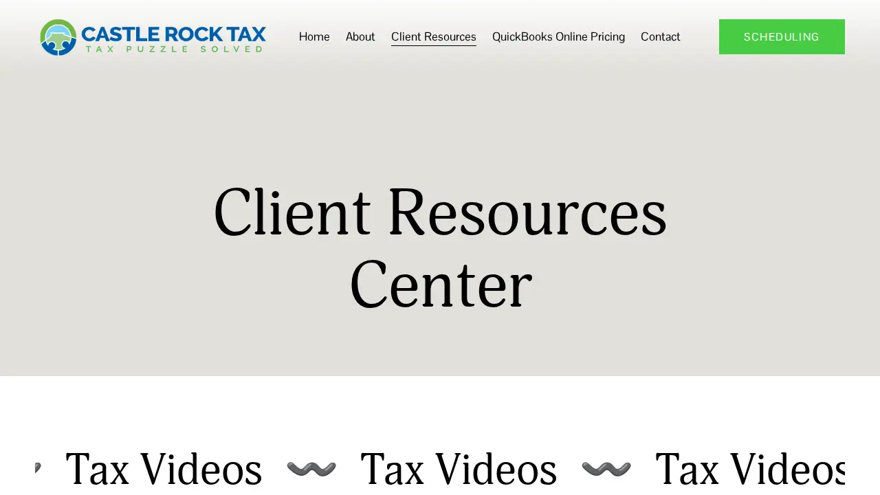 Castle Rock Tax page