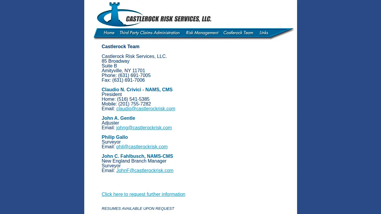 Castle Rock Risk Services LLC page