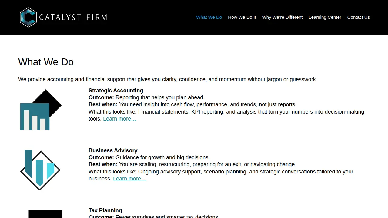 Catalyst Firm page