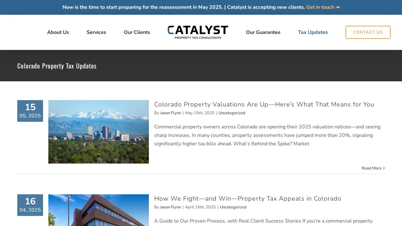 Catalyst Property Tax Consultants page