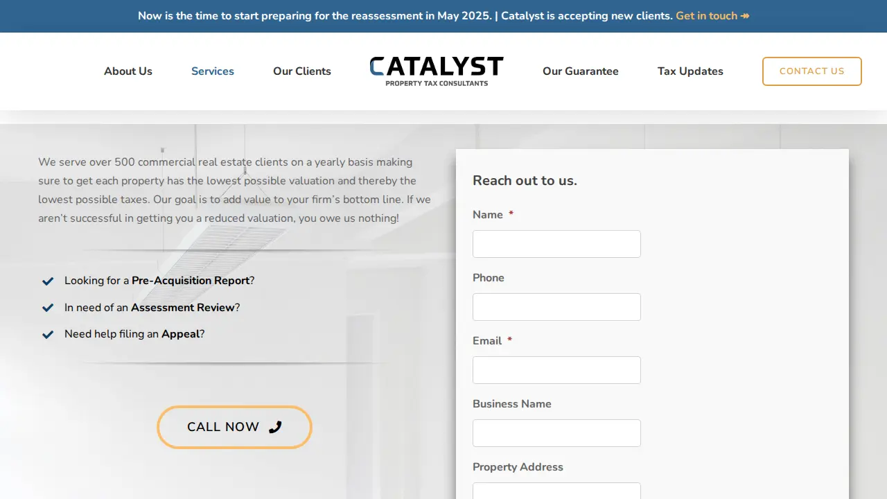 Catalyst Property Tax Consultants page