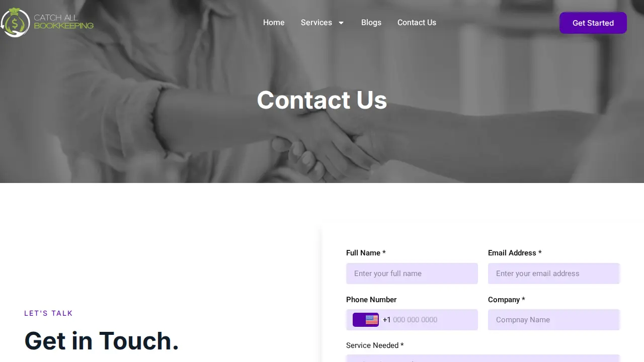 Catch All Bookkeeping page