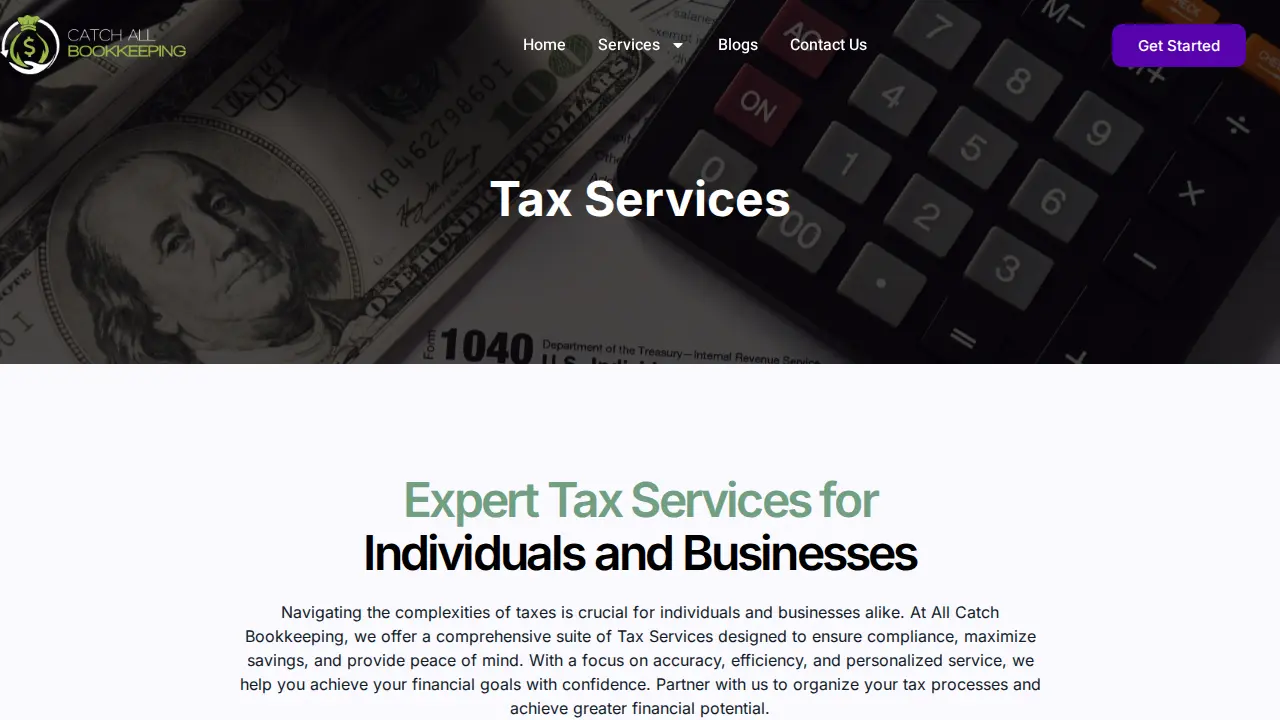 Catch All Bookkeeping page
