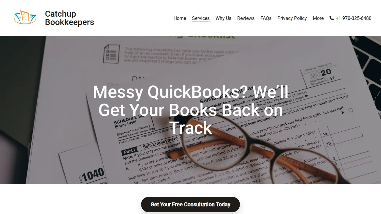 Catchup Bookkeepers page