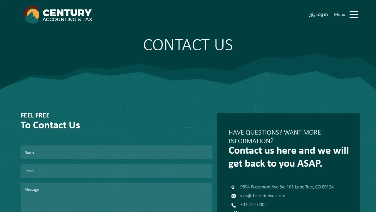 Century Accounting & Tax page