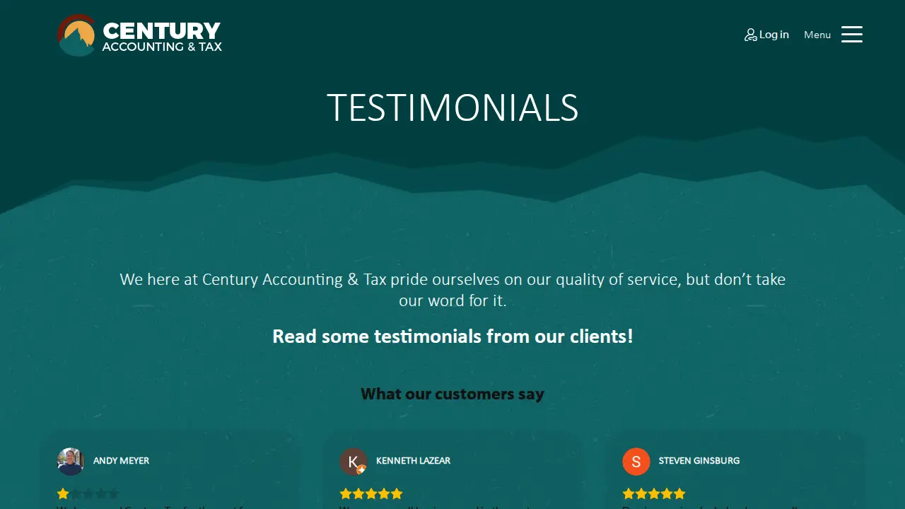 Century Accounting & Tax page