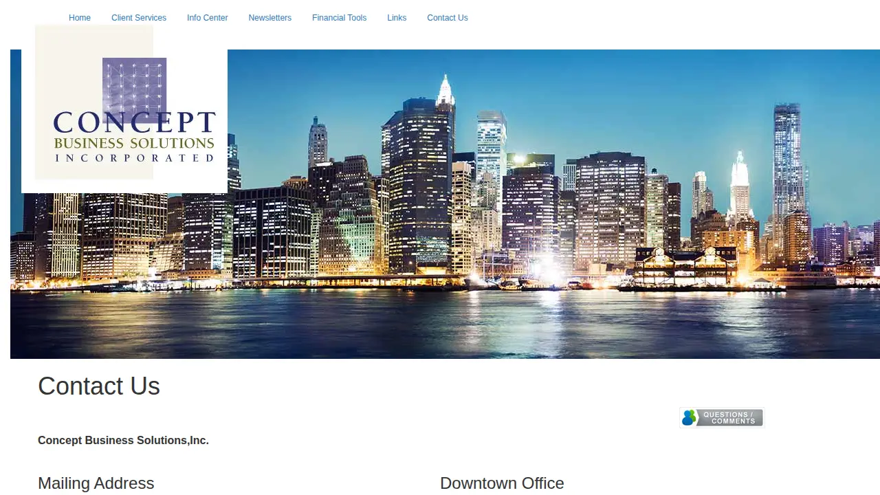 Concept Business Solutions website
