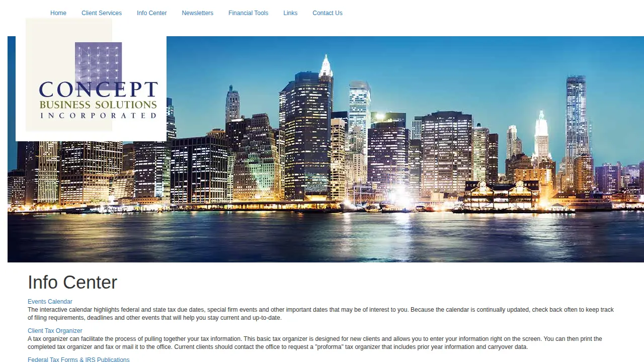 Concept Business Solutions page