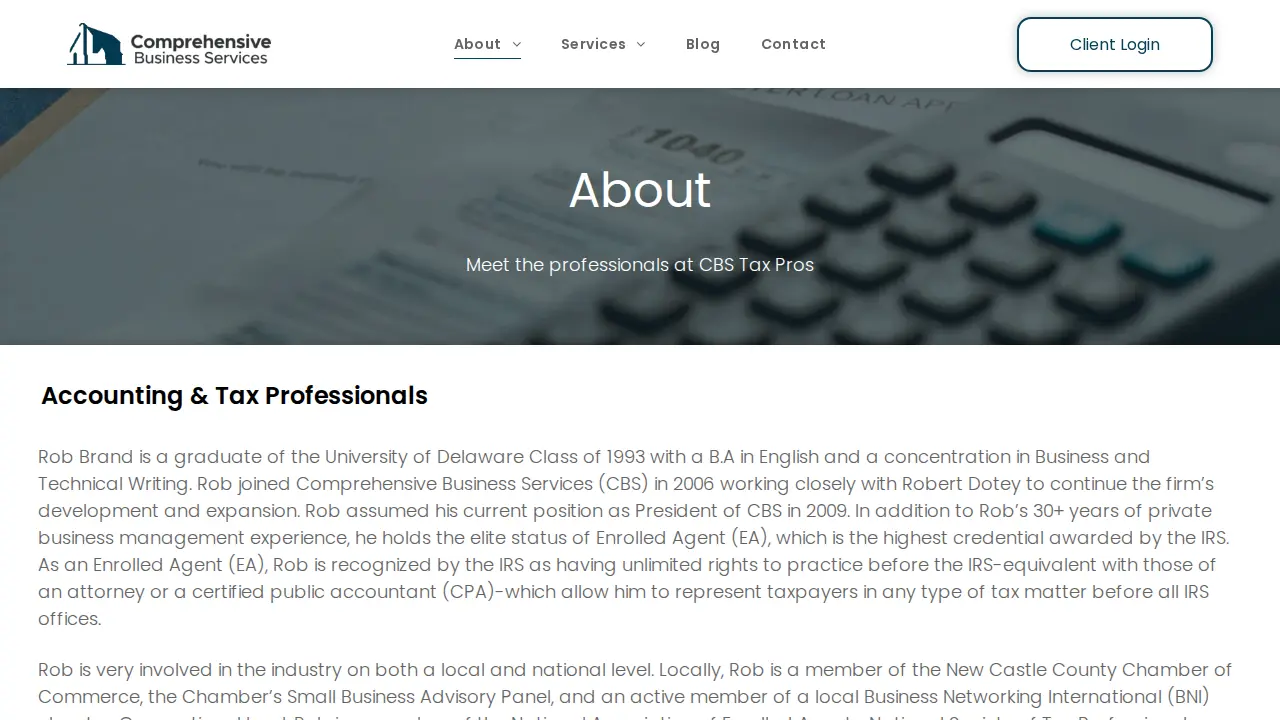 Comprehensive Business Services page
